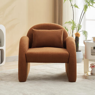 Chaise d'appoint Sherpa, canapé simple à accoudoirs rembourrés Teddy