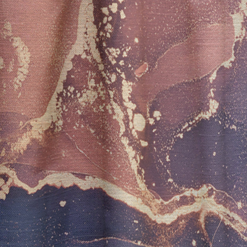 Rouge et bleu doré infusé liquide Art I - Rideau moderne - Velours obscurcissant - 1 panneau, L 52 po x L 120 po
