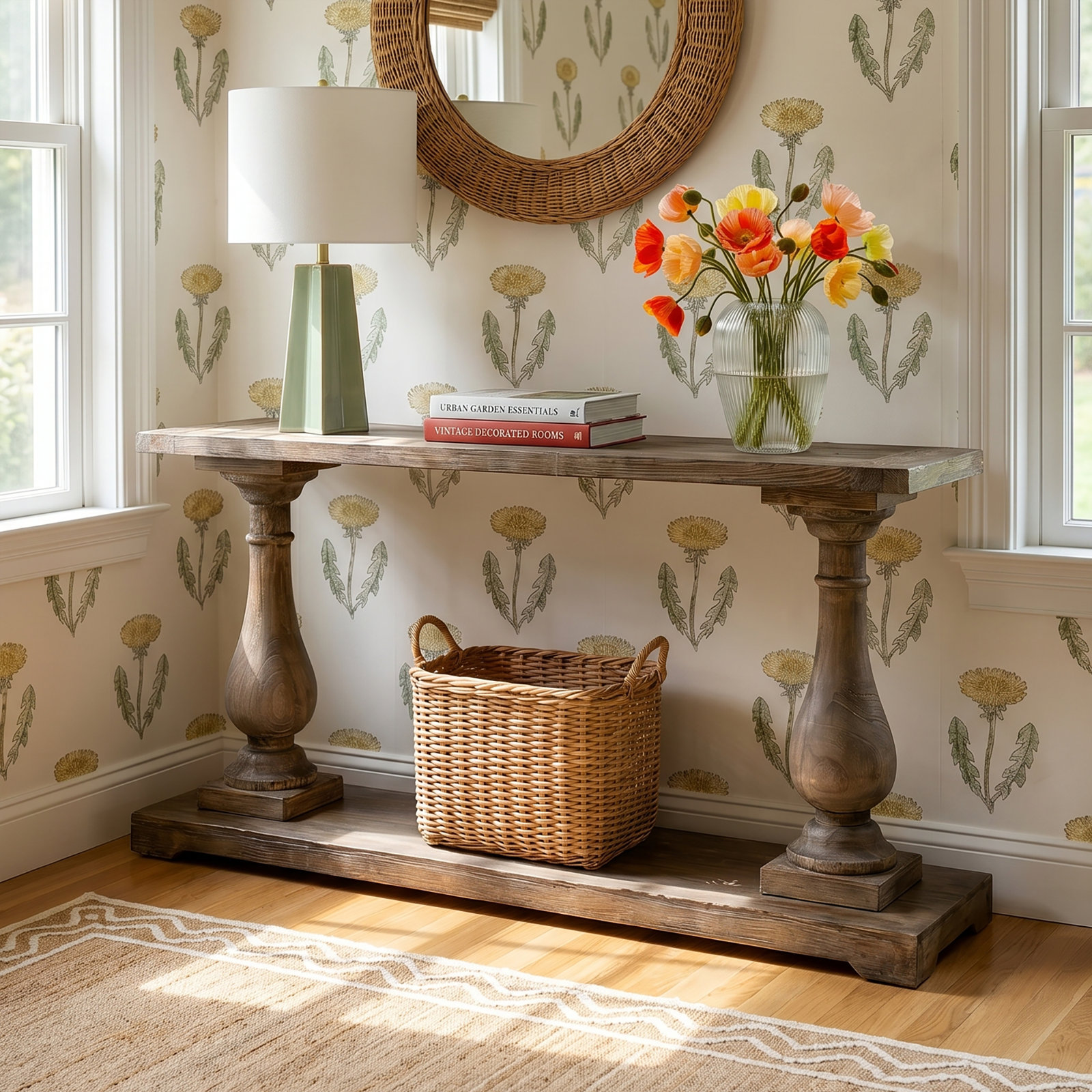 Farrer 71" Console Table, Rustic Brown