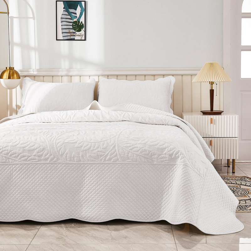 Cotton Quilt, Natural Beige, Queen Quilt + 2 Standard Shams