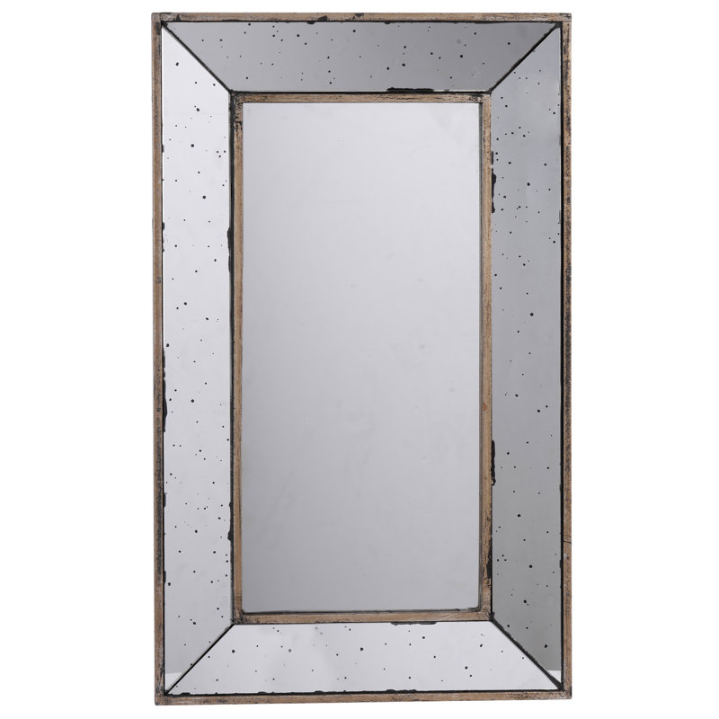 Paire de miroirs muraux 16,5 x 24 po et plateau décoratif, reflet en verre lustré, rehausse la beauté de la pièce, 7,3 lb, argent, haute atmosphère en bois