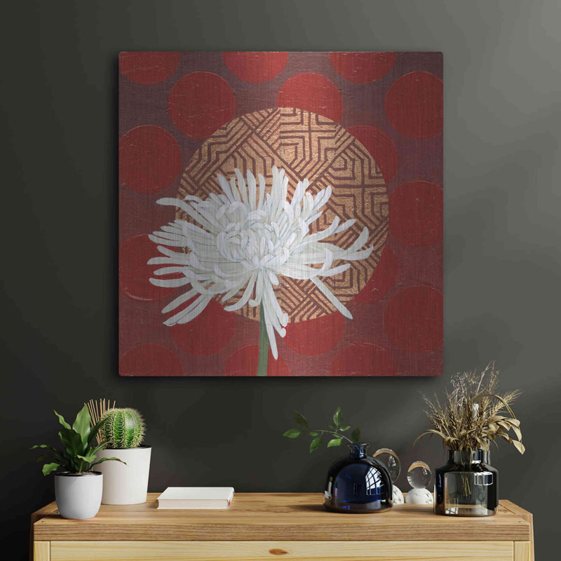 «Morning Chrysanthemum IV» par Kathrine Lovell, art mural en métal, 24 po x 24 po, H 24 po x l 24 po