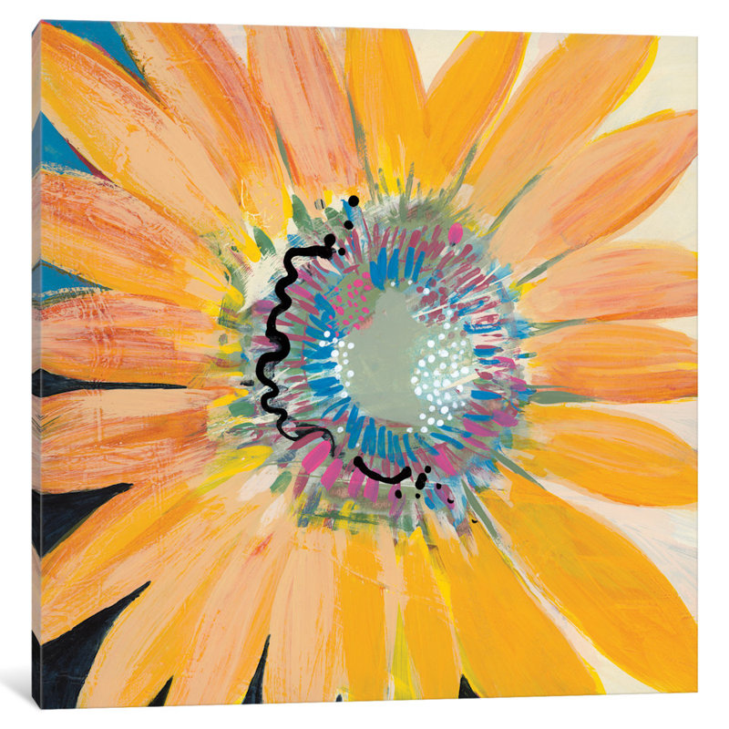 « soleil floral iv », reproduction d’art sur toile, H 12 po x l 12 po x P 1,5 po