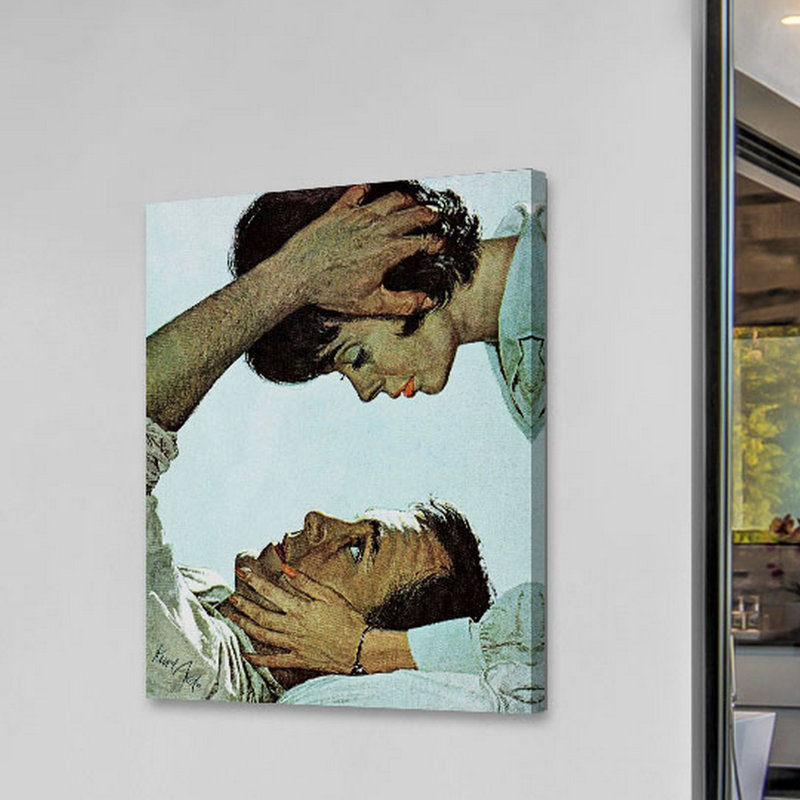 Impression de talisman rétro sur toile tendue, 39" H x 30" W x 1.5" D