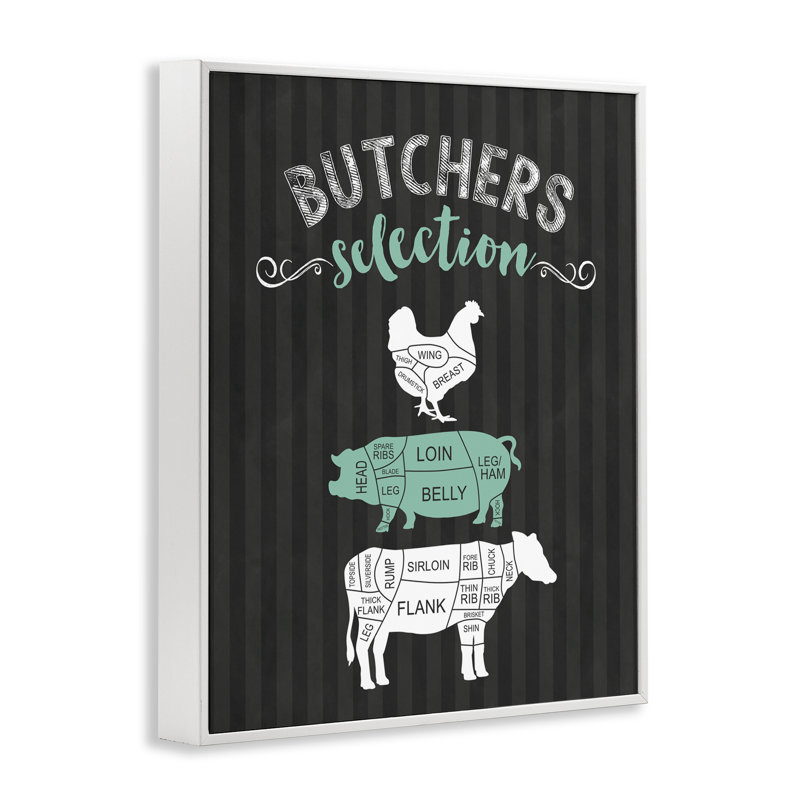 Giclée encadrée noire et verte Butchers, H 14 po x l 11 po, Estampe numérique encadrée blanc bord de mer