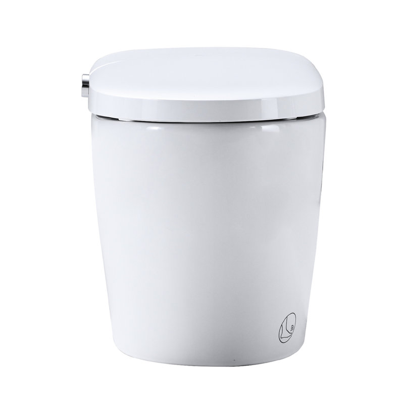 Heated Seat Smart Toilet, Silent Slow Descent, Remote Control Flush. White Ceramic, 18.5In Height Toilet With Night , Off Flush, Down. 27.57In Depth, 89.79Lb Weight, Controlled