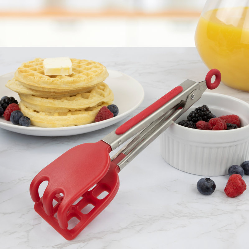 Waffle Tongs, Stainless Steel/Black