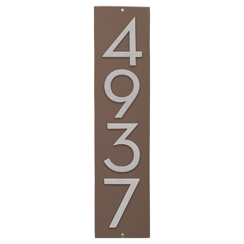 Plaque murale rectangulaire verticale flottante 6 po, Sable / aluminium brossé, Oui