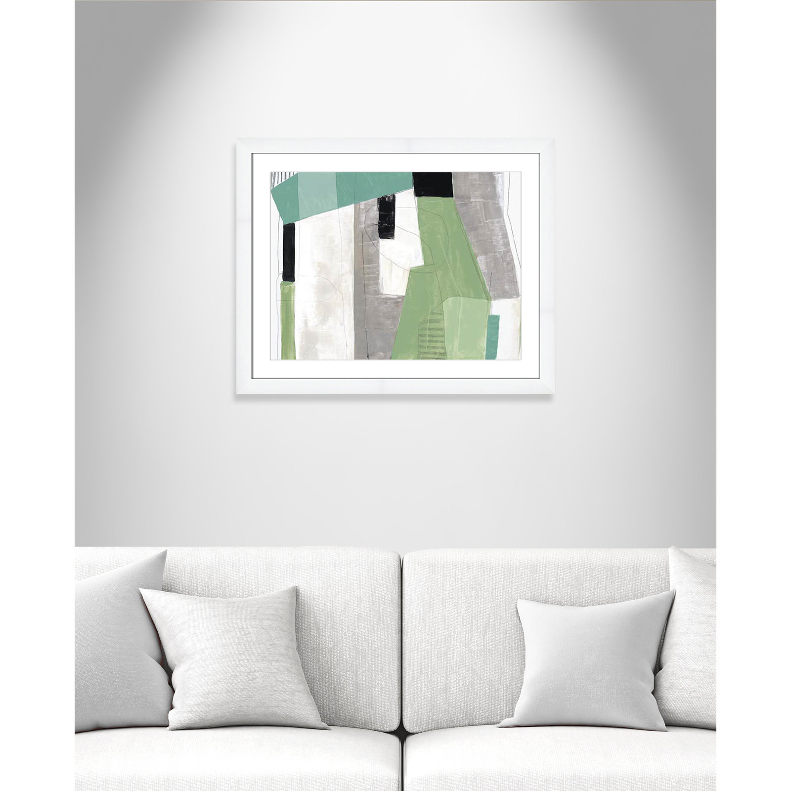 Evergreen Essence by Tom Reeves, White, White Cube Frame - Matted Fine Art Paper Print, 25" H x 31" W x 1.25" D