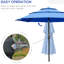 Parasol de patio 9 pi avec auvent bleu foncé et inclinable, pour la pelouse de jardin 9 pi 3 po - Cour arrière inclinable à manivelle, pelouse, espace
