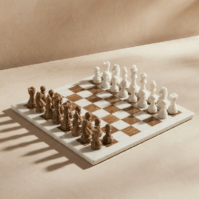 Jeu d'échecs en marbre Onyx par Marble Cultures