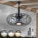 Outdoor Caged Ceiling Fan With Led Light For Patios,Plug in Ceiling Fan with Remote