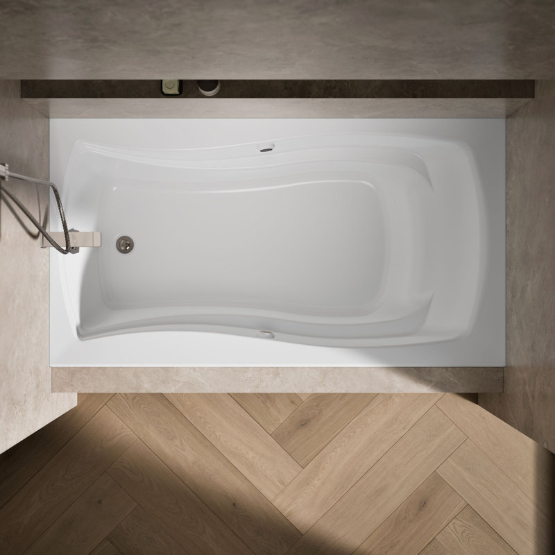 Mariposa® 66" x 36" Alcove Air Acrylic Bathtub, White, Left