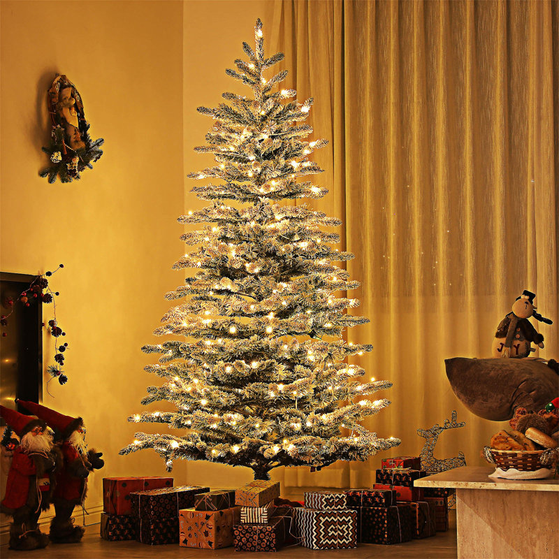 Arbre de Noël artificiel pin de montagne pré-éclairé, 6'5"