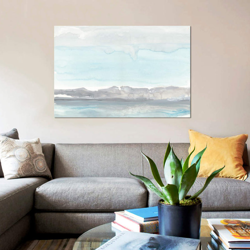 «Gray Horizon», reproduction sur toile, H 26 po x l 40 po x P 1,5 po, Toile tendue, Pas de tapis