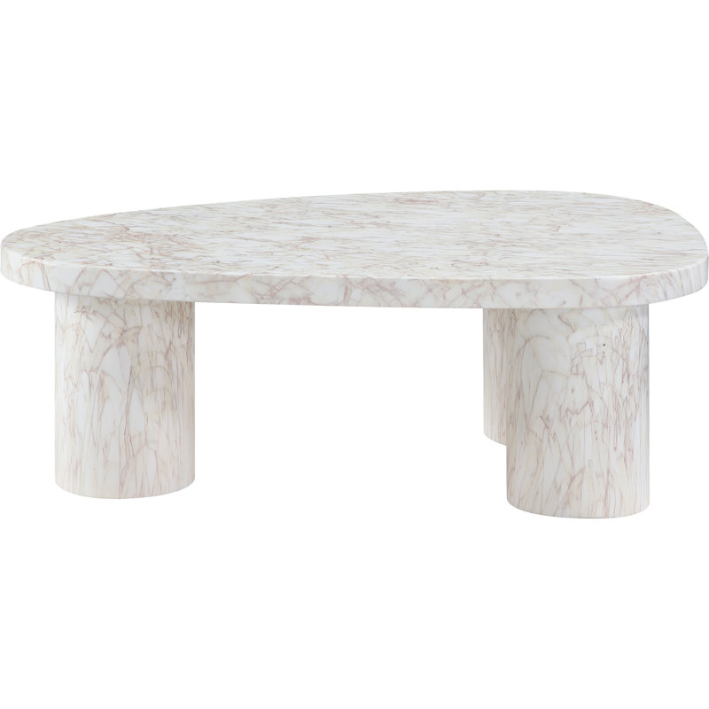 Table basse Teramo Amata, Blanc, H 13 po x L 36 po x l 25,5 po