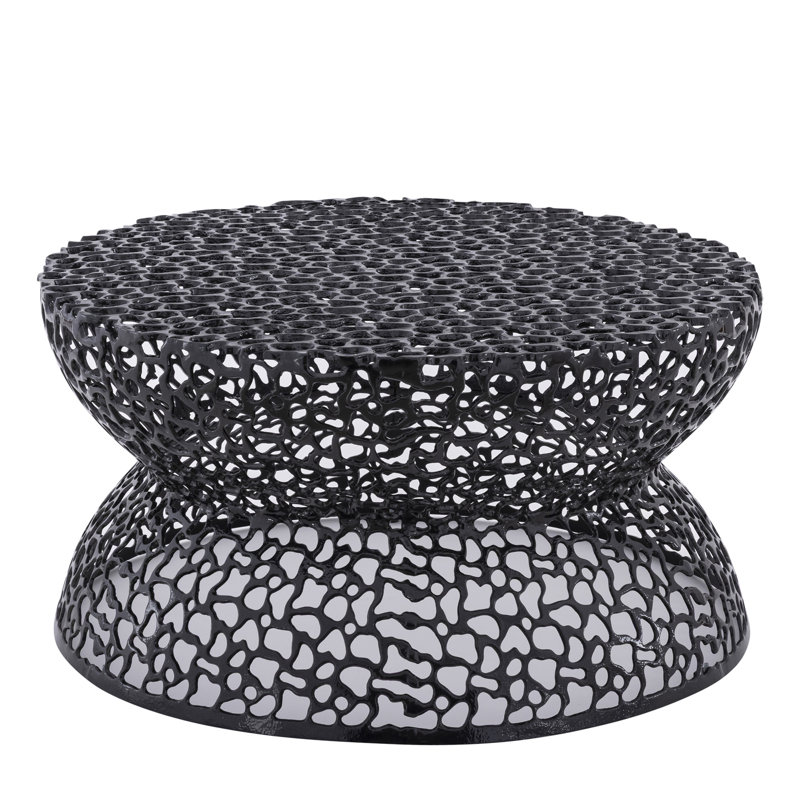 Table basse de style moderne 32 po en aluminium noir, Black