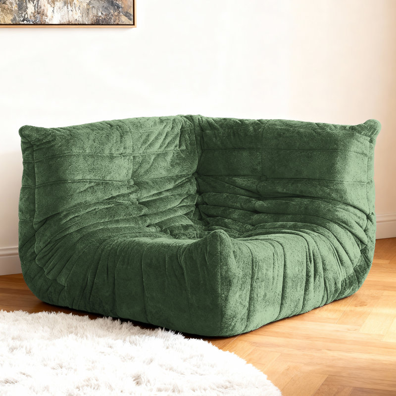 Bean Bag Chair, Memory Foam Bean Bag Chairs For Adults, Fireside Corner Chair Lazy Floor Corner Sofa For Living Room, Bedroom, Dorm, Office