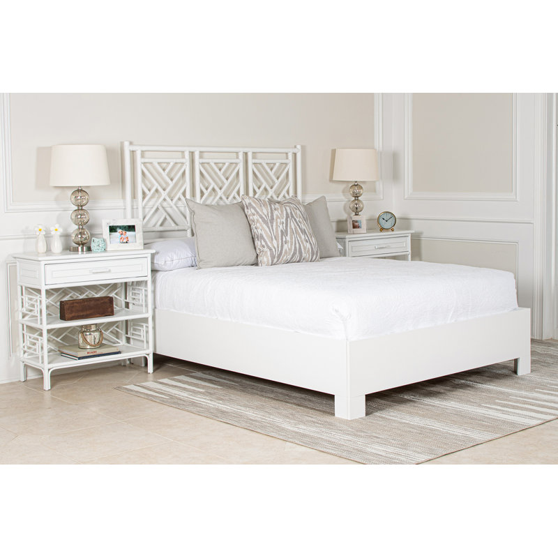 Chippendale Open-Frame Headboard, White, Queen