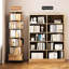 Bibliothèque rotative à 6 niveaux avec roulettes, tiroir, couleur bois, idéale pour un bureau