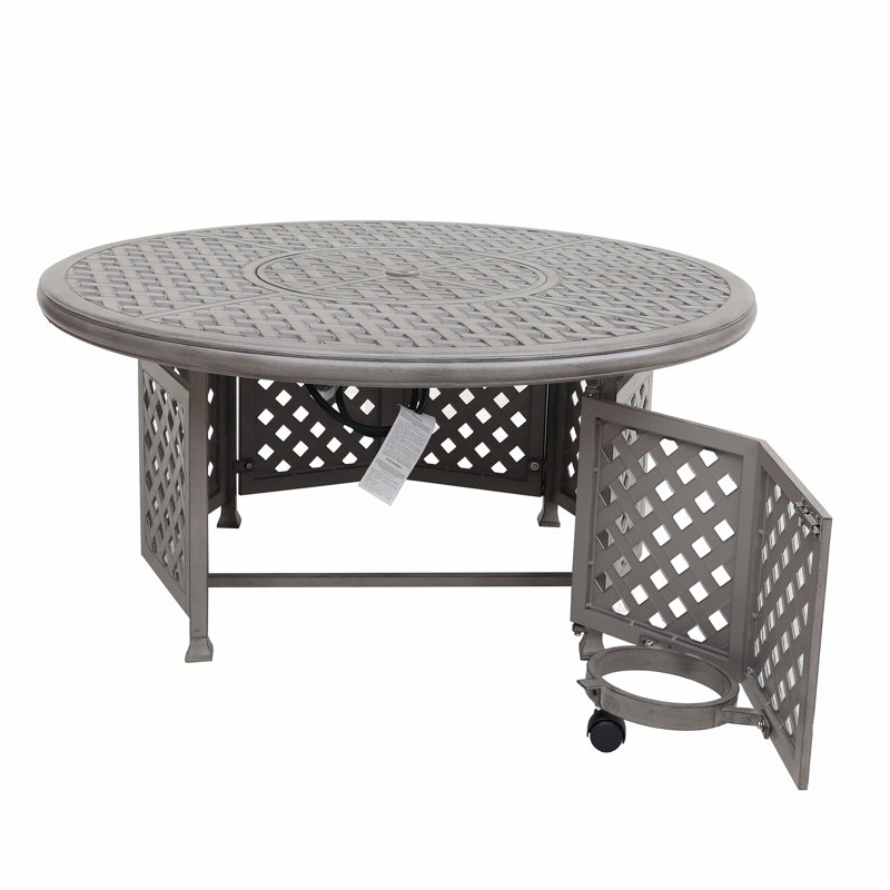 Aluminum Propane Gas Firepit Table, Chat Height