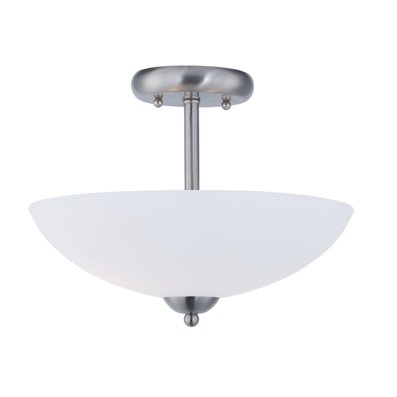 Fudo Semi Flush Mount, Satin Nickel
