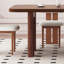 Ensemble de table de salle à manger en bois massif et bois de frêne rétro.-106017748