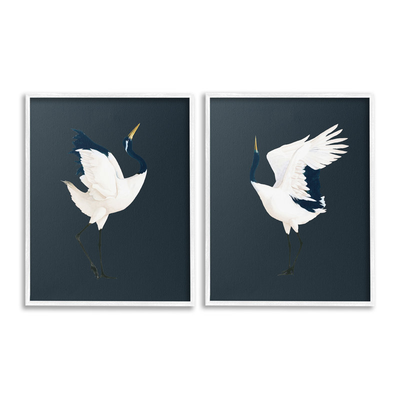 «Traditional Cranes Dance Single Photo Frame» par Grace Popp, 2 pièces sur toile, H 20 po x l 16 po