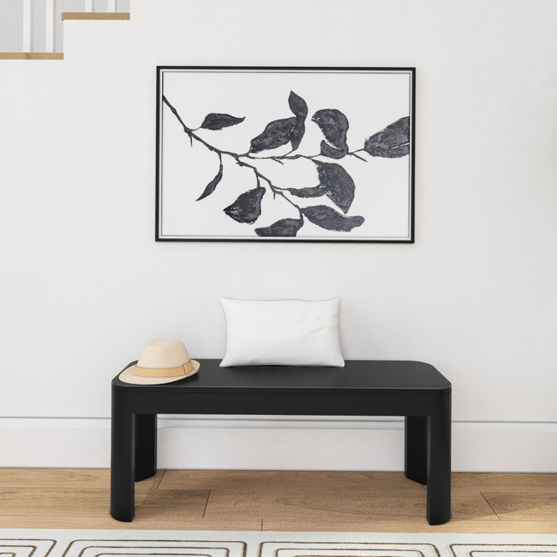 Banc en bois massif Carrielynn, Noir