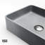 Lavabo de salle de bain rectangulaire en béton avec robinet H 11 po L 16 po x l 12 po x H 4 po Dunn Segovia