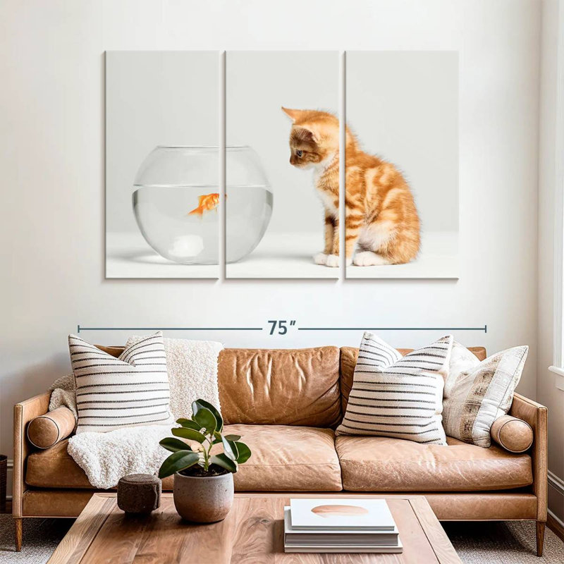 Brampt Pet Fish And Kitten, 42" H x 65" W