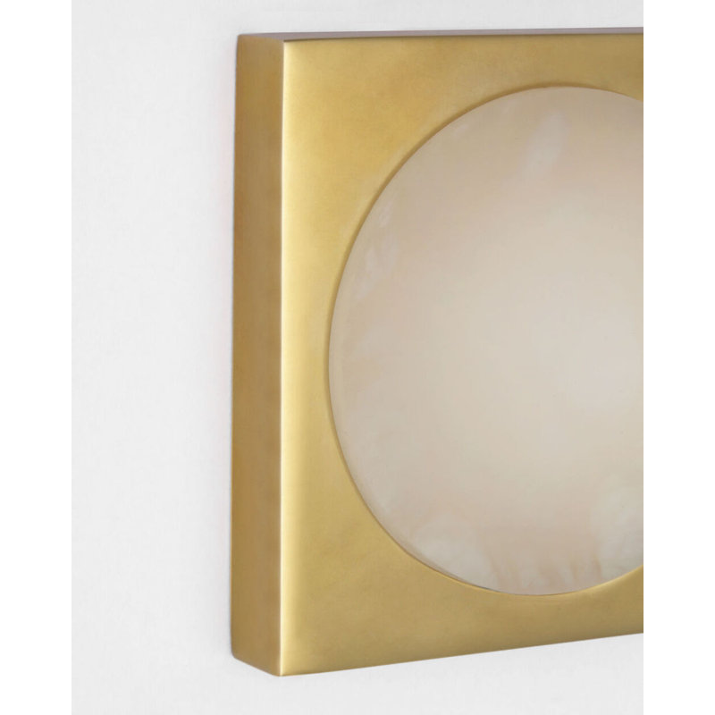 Dichotomy Sconce with Alabaster, 4.5" H x 4.5" W x 0.75" D, Antique-Burnished Brass, 1 Lights