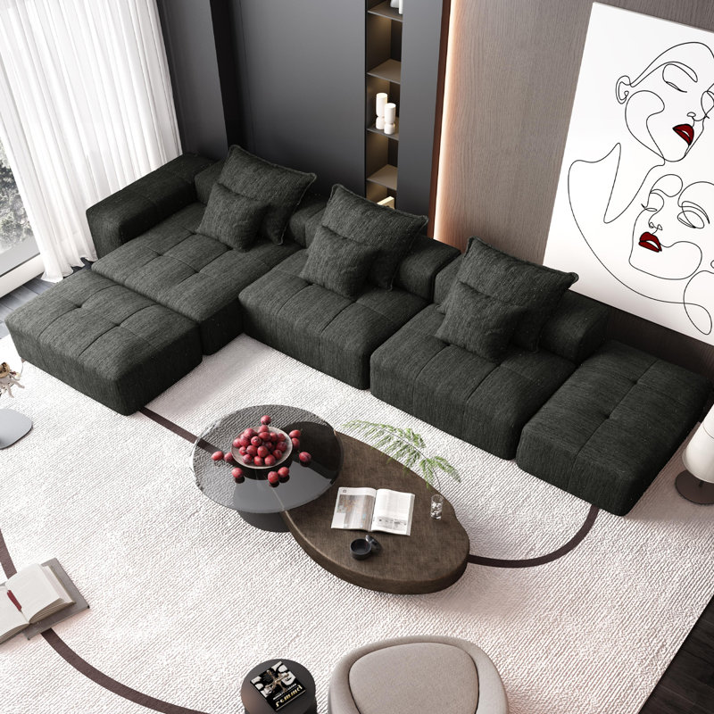 Canapé modulaire surdimensionné Modern, Noir