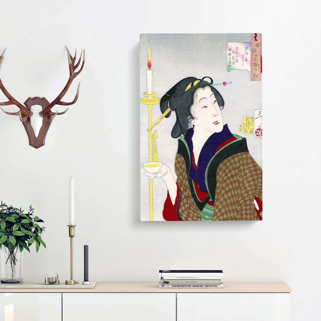 Geisha by Tsukioka Yoshitoshi - Wrapped Canvas