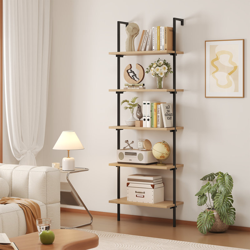 Ato 71.6" H x 23.6" W Modern 5-Tier Etagere Bookcase