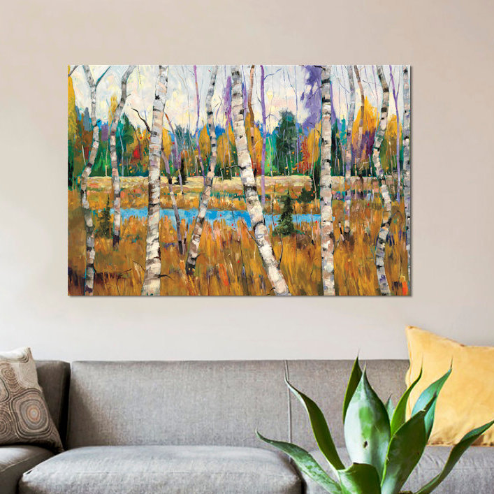 « october parade », reproduction d’art sur toile tendue, H 12 po x l 18 po x P 1,5 po, Toile tendue, Pas de tapis