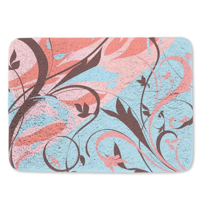 Axal Microfiber / Microsuede Non-Slip Bath Mat, 21" W x 34" L