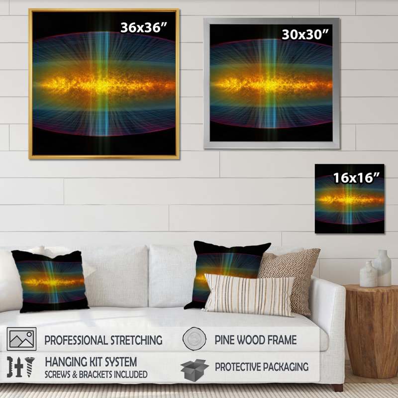 "Image spectrale de la lumière du soleil", reproduction sur toile, Cadre simple noir, H 16 po x l 16 po x P 1 po