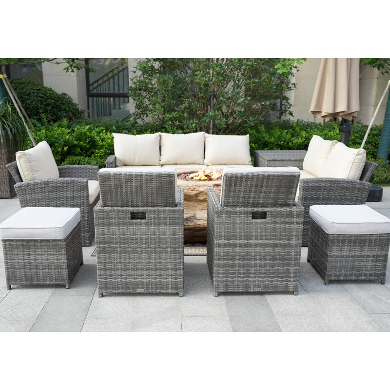 Coltin 10 - Person Patio Conversation Set with Cushions