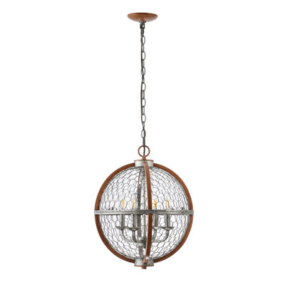 Luminaire sphère suspendu 4 lumières lanterne Hildegard