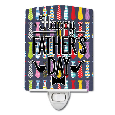Happy Father's Day Neckties Ceramic Night Light