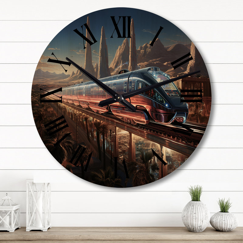 Horloge murale en bois massif Laini, Grand