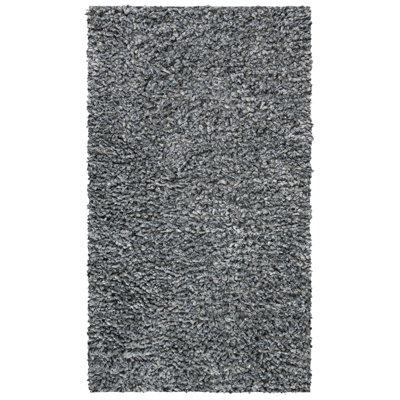 Tapis gris à poils longs fabriqué à la main Hucksley
