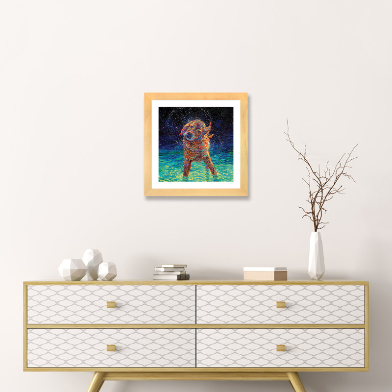 « moonlight nage » par iris scott, reproduction d’impression, H 16 po x l 16 po x P 1 po, Papier encadré de bois naturel