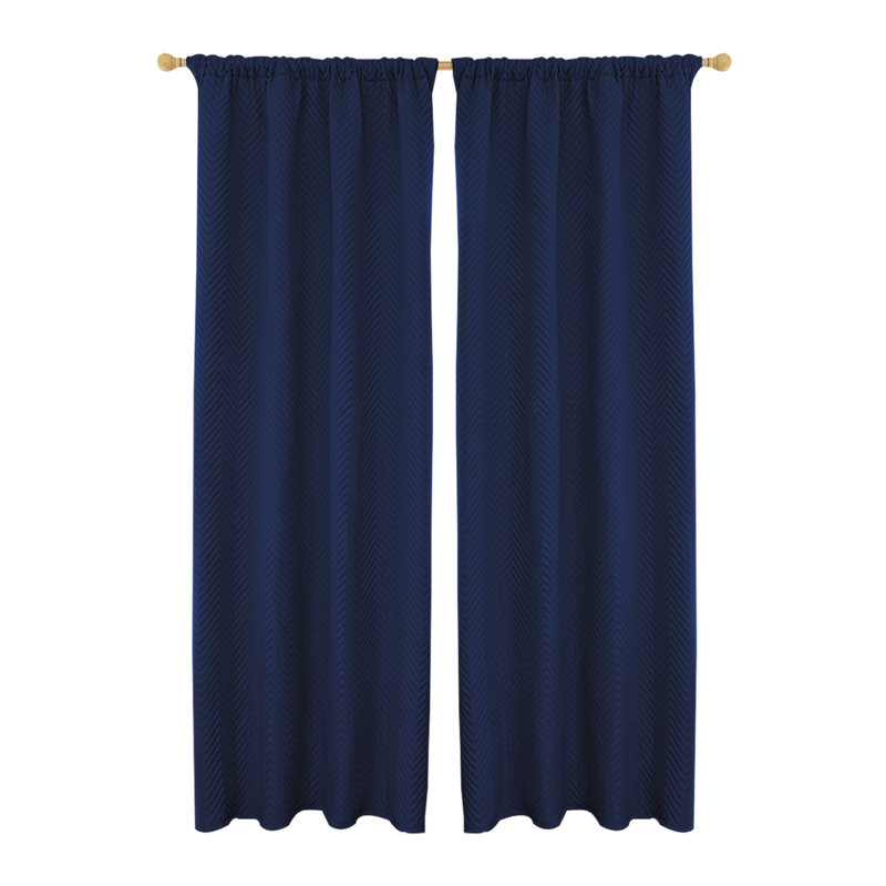 Quilted Blackout Curtains Heavy-Duty Curtains Panel with 3 Layers Fabric Thermal Winter Window Drapes for Living Room, Navy