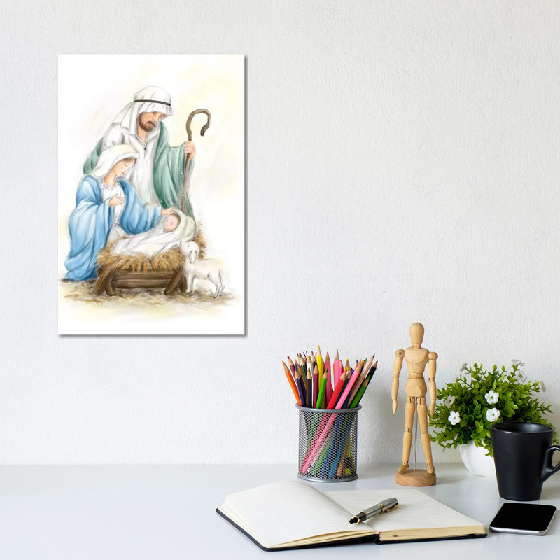 Nativity Jesus Baby by MAKIKO - Wrapped Canvas Print, 20.32 cm H x 30.48 cm W