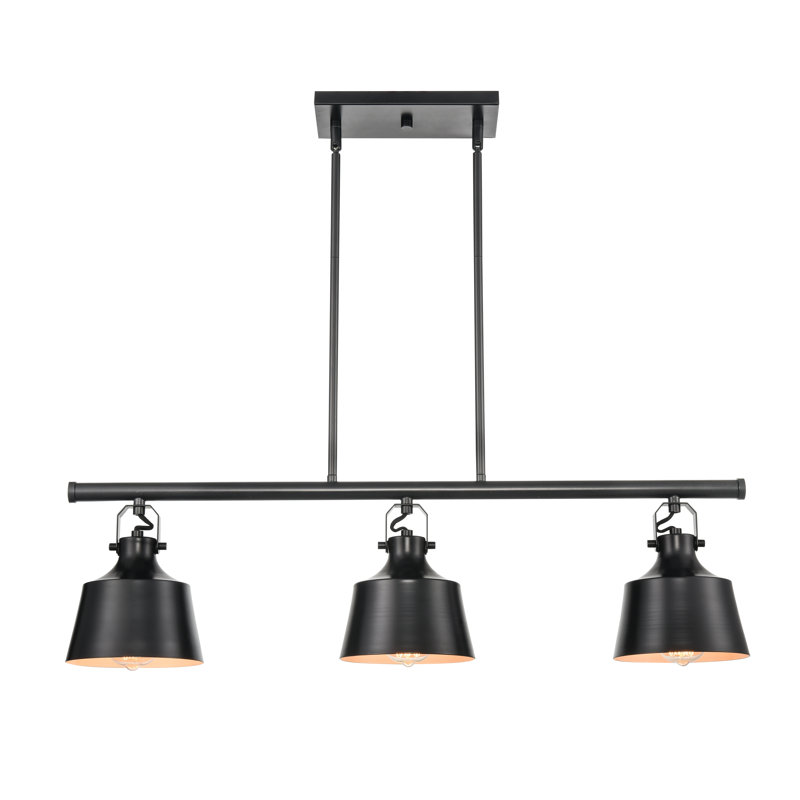 Lustre 3 lumières Deming, Noir mat