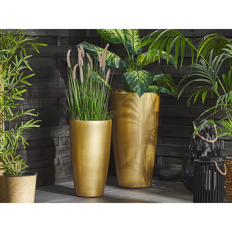 Aadhvik Pot Planter, 75cm H x 40cm W x 40cm D , Gold