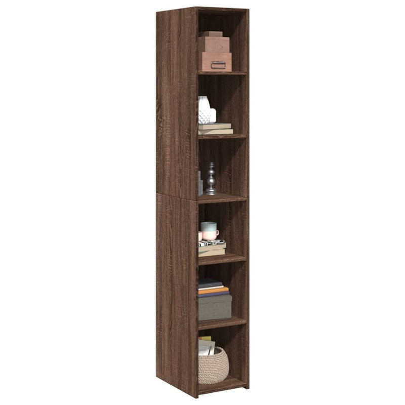 Vidaxl highboard made of wood, Brown oak, 185cm H x 30cm W x 41cm D