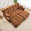 Ensemble de canapé 2 places avec 2 repose-pieds et coussins décoratifs, tissu chenille moelleux-2024603425-2024603426-2024603427